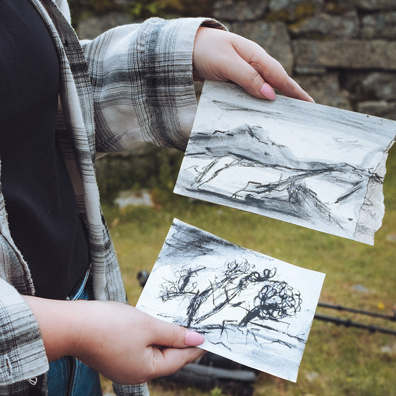 Dartmoor Collective charcoal drawing workshop